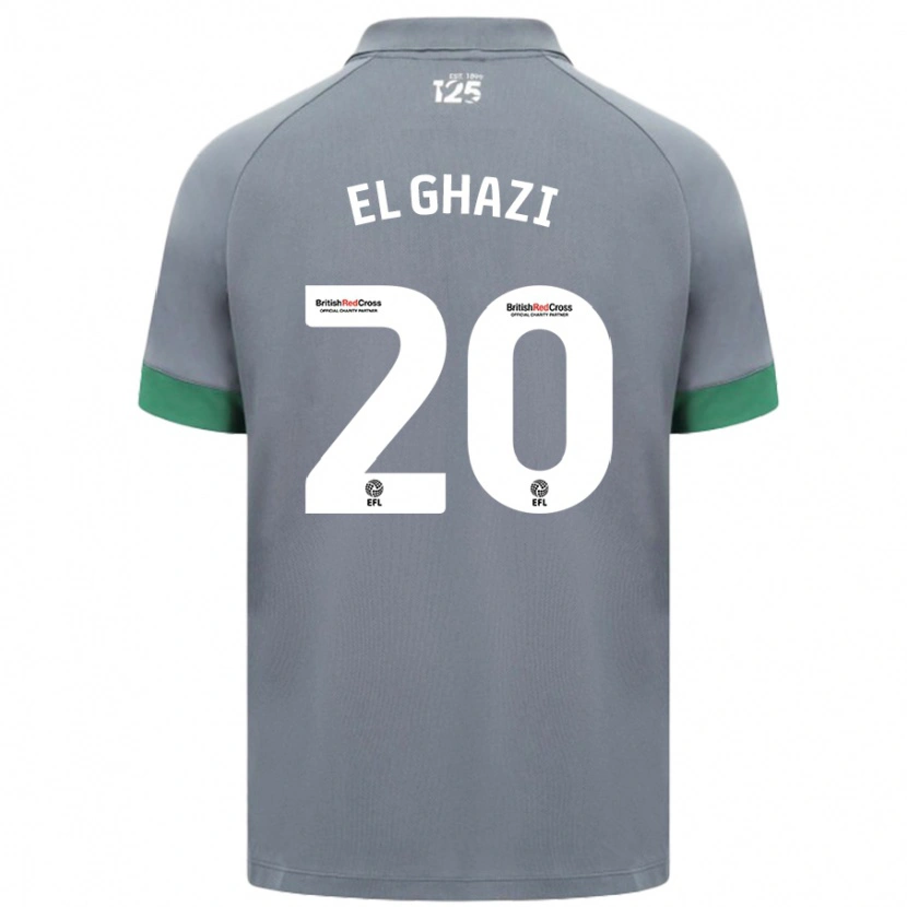 Danxen Homme Maillot Anwar El Ghazi #20 Gris Foncé Tenues Extérieur 2024/25 T-Shirt