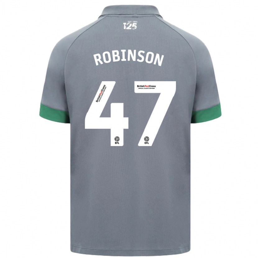 Danxen Homme Maillot Callum Robinson #47 Gris Foncé Tenues Extérieur 2024/25 T-Shirt