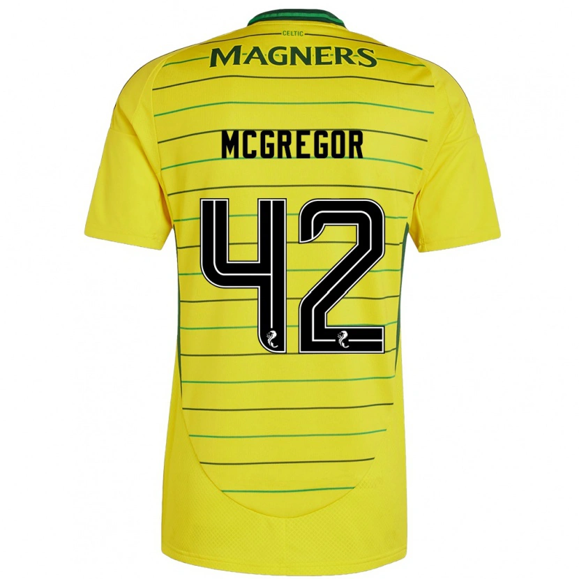 Danxen Homme Maillot Callum Mcgregor #42 Jaune Tenues Extérieur 2024/25 T-Shirt