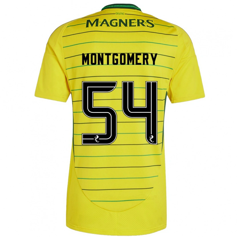 Danxen Homme Maillot Adam Montgomery #54 Jaune Tenues Extérieur 2024/25 T-Shirt