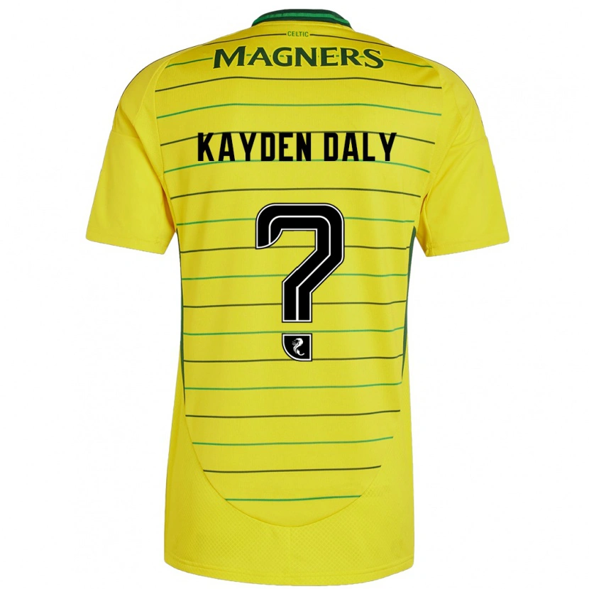 Danxen Homme Maillot Kayden Daly #0 Jaune Tenues Extérieur 2024/25 T-Shirt