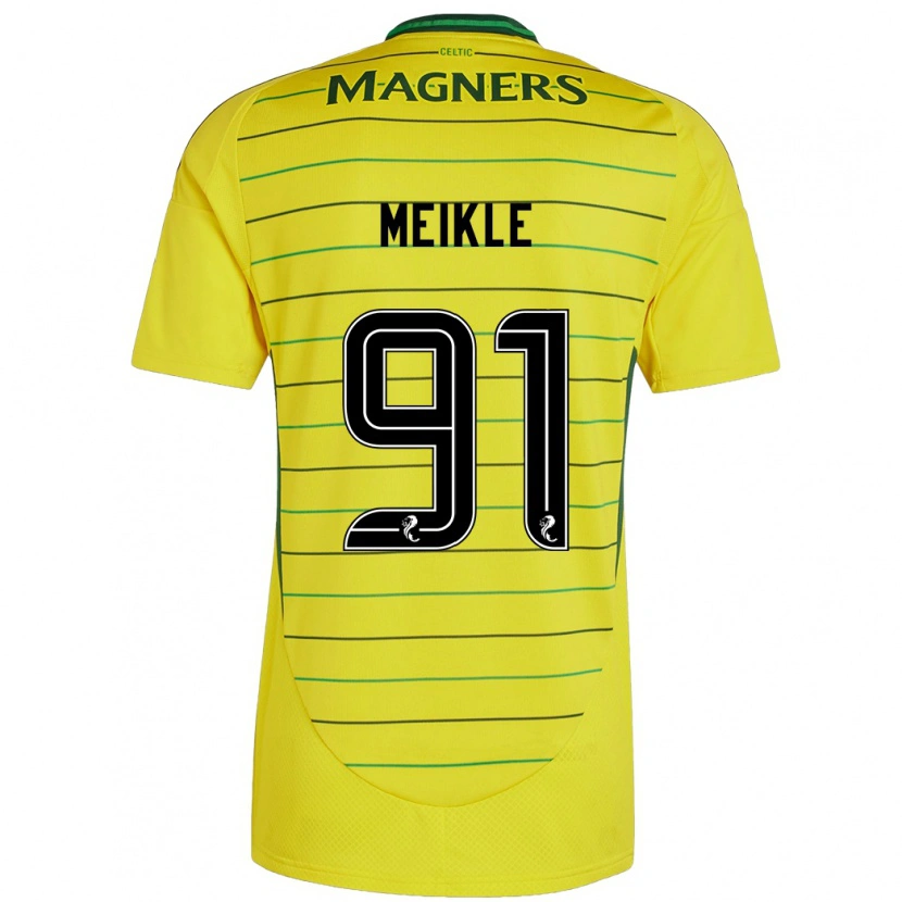 Danxen Homme Maillot Jamie Meikle #91 Jaune Tenues Extérieur 2024/25 T-Shirt