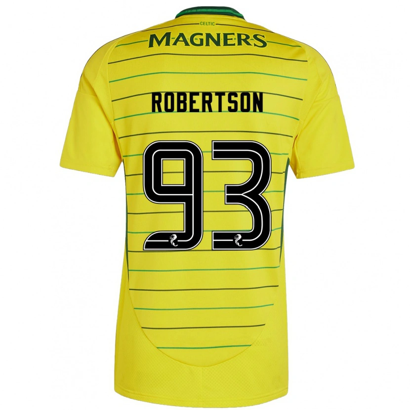 Danxen Homme Maillot Mitchell Robertson #93 Jaune Tenues Extérieur 2024/25 T-Shirt