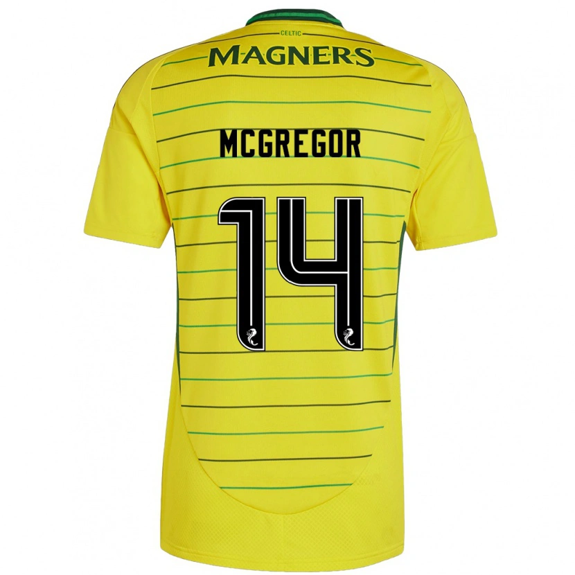 Danxen Homme Maillot Shannon Mcgregor #14 Jaune Tenues Extérieur 2024/25 T-Shirt