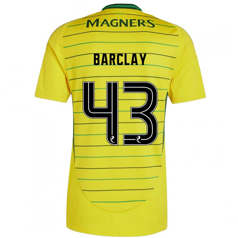 Danxen Homme Maillot Lucy Barclay #43 Jaune Tenues Extérieur 2024/25 T-Shirt