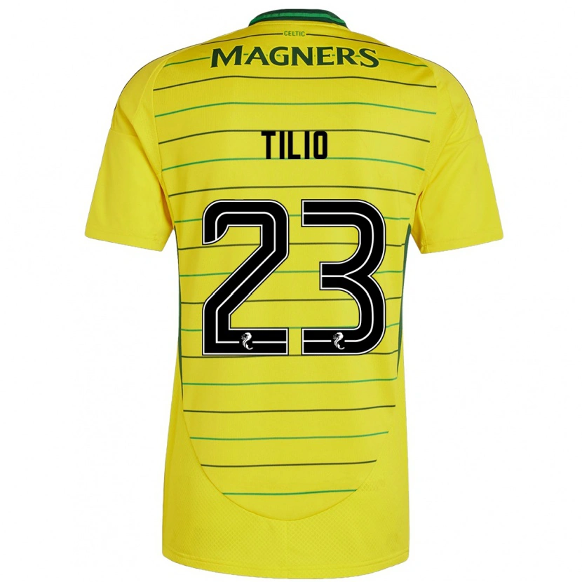 Danxen Homme Maillot Marco Tilio #23 Jaune Tenues Extérieur 2024/25 T-Shirt