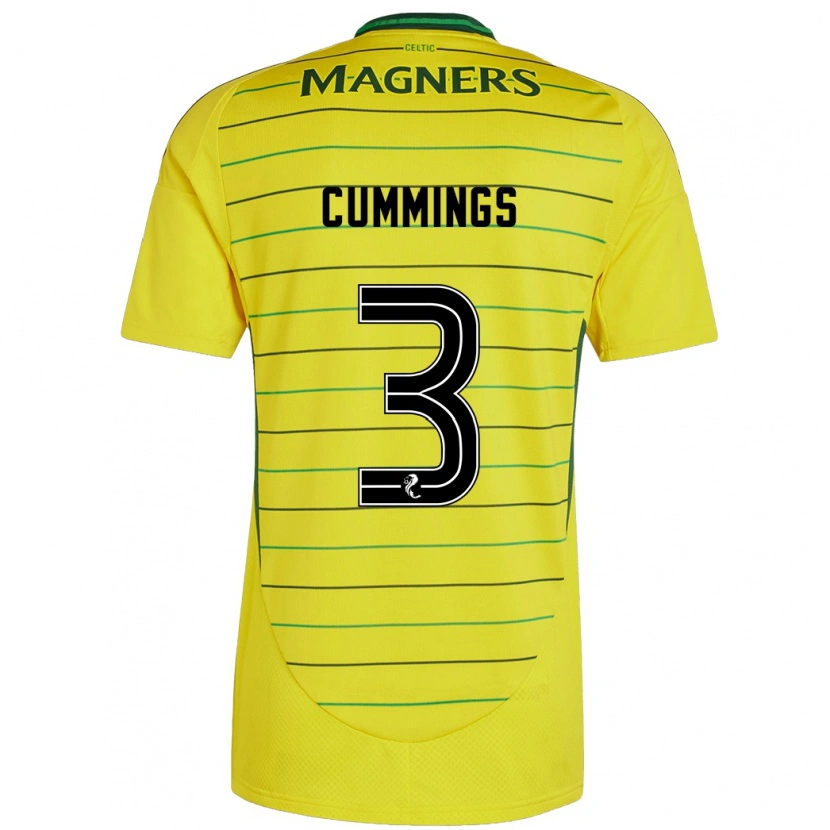 Danxen Homme Maillot Sydney Cummings #3 Jaune Tenues Extérieur 2024/25 T-Shirt