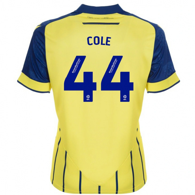 Danxen Homme Maillot Devante Cole #44 Jaune Bleu Tenues Extérieur 2024/25 T-Shirt