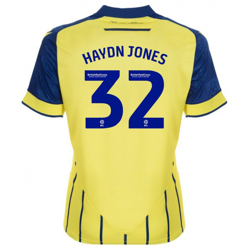 Danxen Homme Maillot Mackenzie Haydn-Jones #32 Jaune Bleu Tenues Extérieur 2024/25 T-Shirt