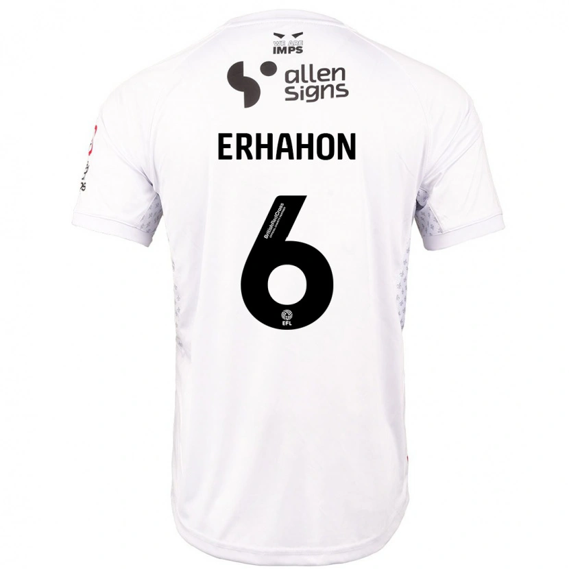 Danxen Homme Maillot Ethan Erhahon #6 Rouge Blanc Tenues Extérieur 2024/25 T-Shirt