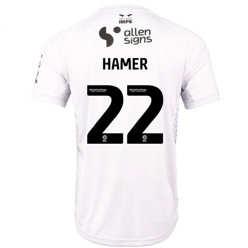 Danxen Homme Maillot Tom Hamer #22 Rouge Blanc Tenues Extérieur 2024/25 T-Shirt