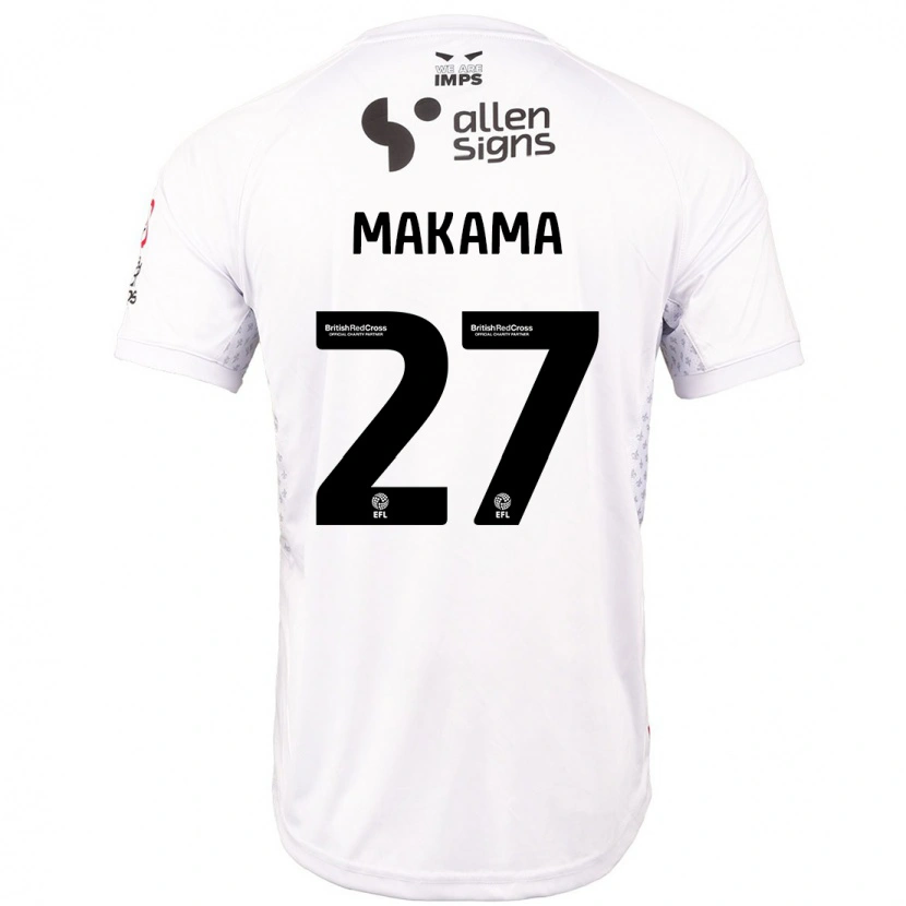 Danxen Homme Maillot Jovon Makama #27 Rouge Blanc Tenues Extérieur 2024/25 T-Shirt