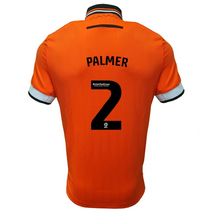 Danxen Homme Maillot Liam Palmer #2 Orange Blanc Tenues Extérieur 2024/25 T-Shirt