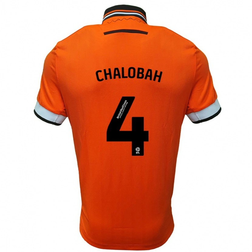 Danxen Homme Maillot Nathaniel Chalobah #4 Orange Blanc Tenues Extérieur 2024/25 T-Shirt