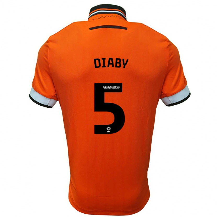 Danxen Homme Maillot Bambo Diaby #5 Orange Blanc Tenues Extérieur 2024/25 T-Shirt