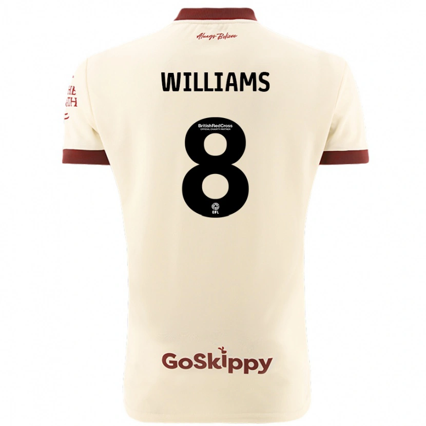 Danxen Homme Maillot Joe Williams #8 Blanc Crème Tenues Extérieur 2024/25 T-Shirt