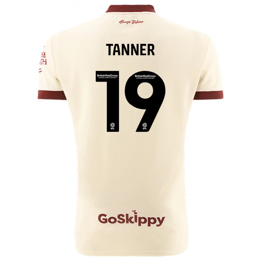 Danxen Homme Maillot George Tanner #19 Blanc Crème Tenues Extérieur 2024/25 T-Shirt