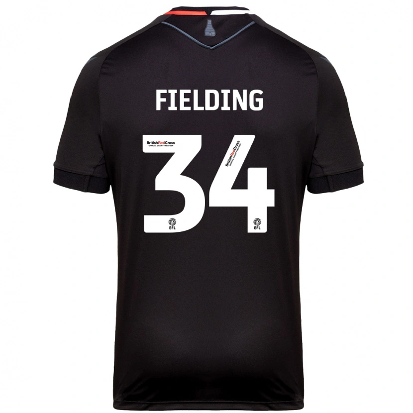 Danxen Homme Maillot Frank Fielding #34 Noir Tenues Extérieur 2024/25 T-Shirt