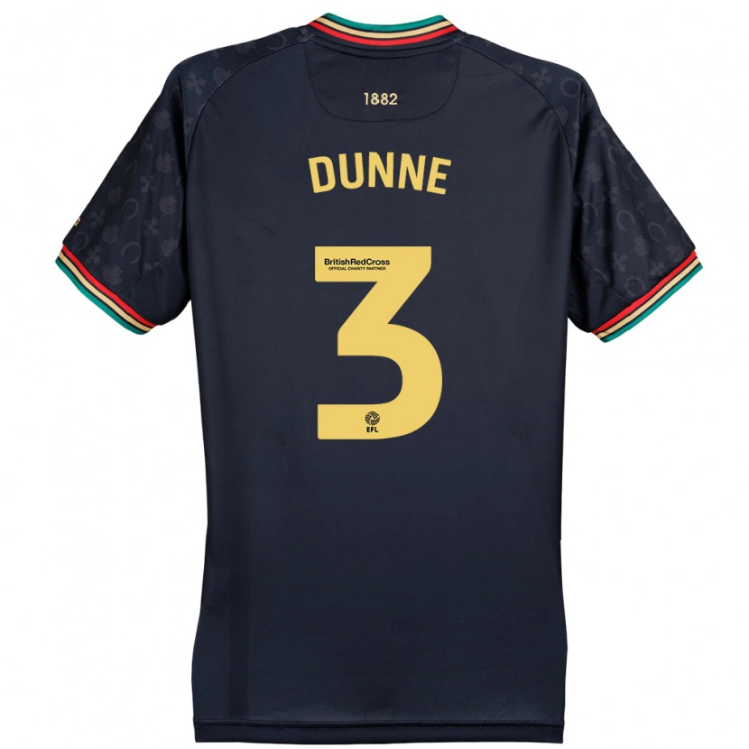 Danxen Homme Maillot Jimmy Dunne #3 Bleu Marine Foncé Tenues Extérieur 2024/25 T-Shirt