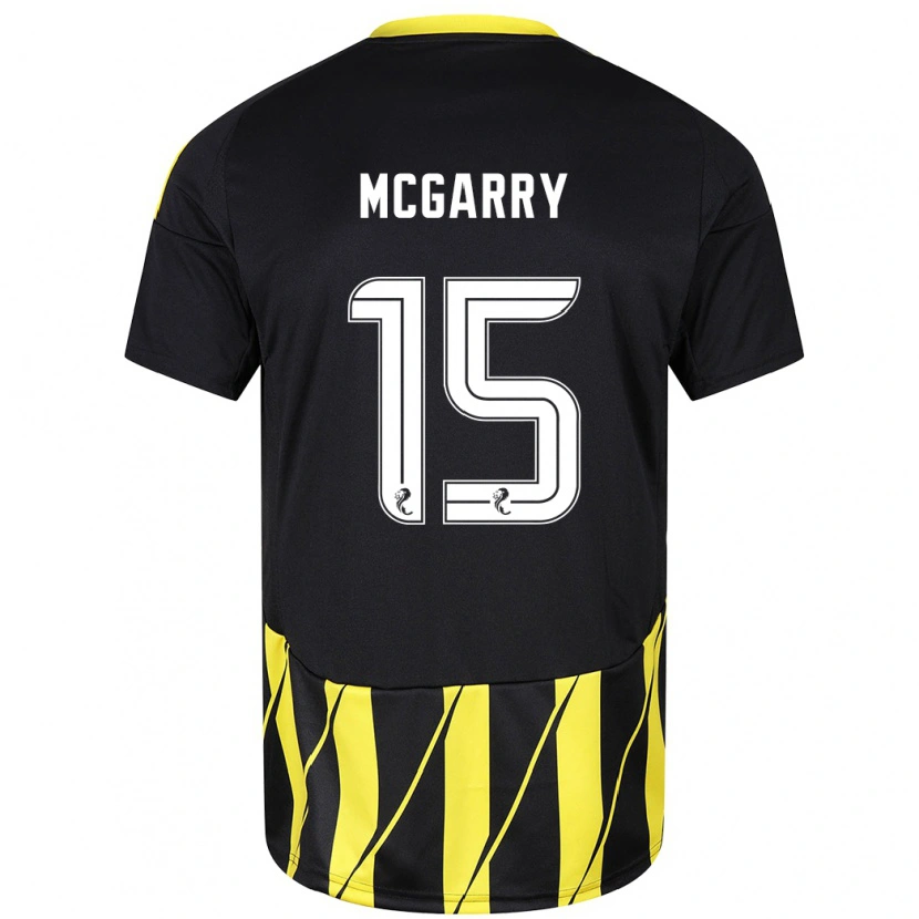 Danxen Homme Maillot James Mcgarry #15 Noir Jaune Tenues Extérieur 2024/25 T-Shirt