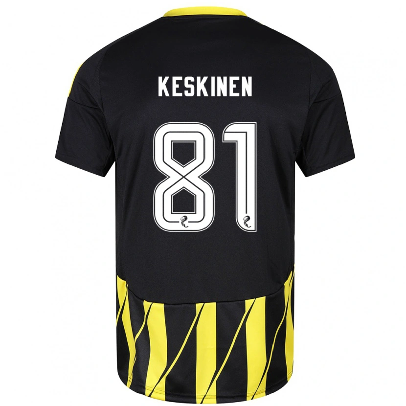 Danxen Homme Maillot Topi Keskinen #81 Noir Jaune Tenues Extérieur 2024/25 T-Shirt