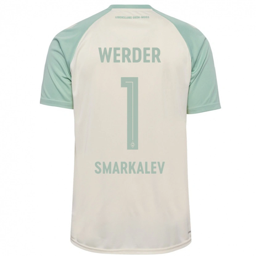 Danxen Homme Maillot Stefan Smarkalev #1 Blanc Cassé Vert Clair Tenues Extérieur 2024/25 T-Shirt