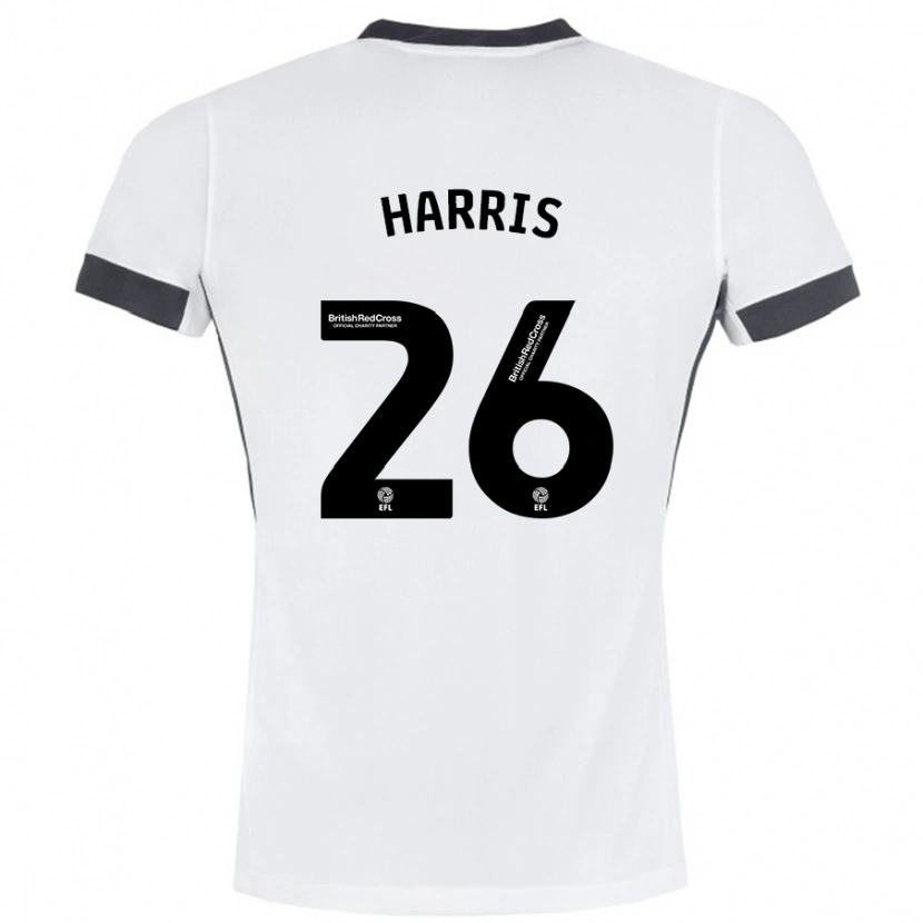 Danxen Homme Maillot Luke Harris #26 Blanc Noir Tenues Extérieur 2024/25 T-Shirt