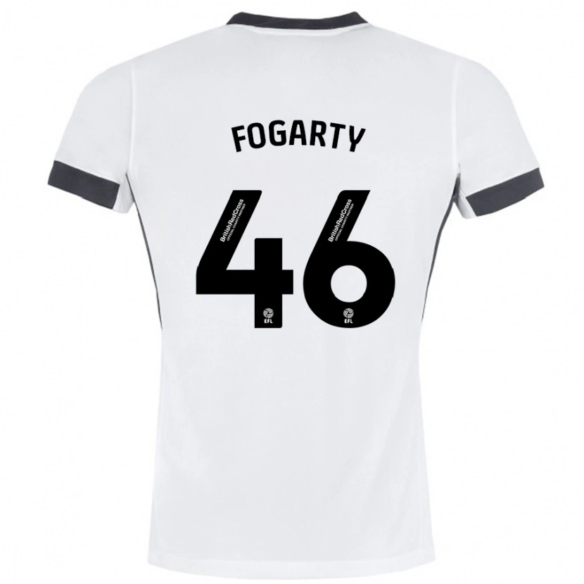 Danxen Homme Maillot Tom Fogarty #46 Blanc Noir Tenues Extérieur 2024/25 T-Shirt