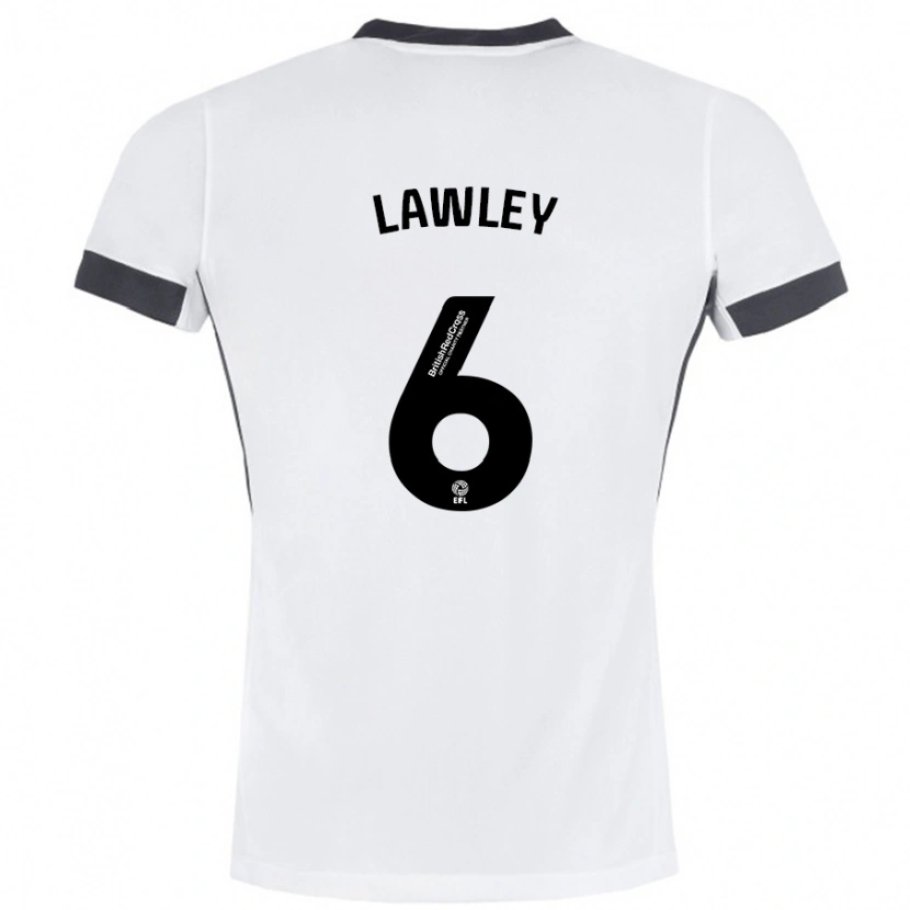 Danxen Homme Maillot Gemma Lawley #6 Blanc Noir Tenues Extérieur 2024/25 T-Shirt