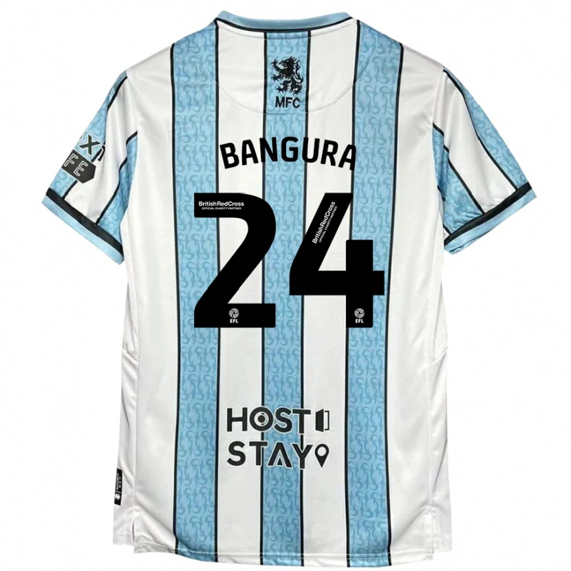 Danxen Homme Maillot Alex Bangura #24 Blanc Bleu Tenues Extérieur 2024/25 T-Shirt