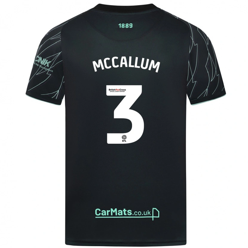 Danxen Homme Maillot Sam Mccallum #3 Noir Vert Tenues Extérieur 2024/25 T-Shirt