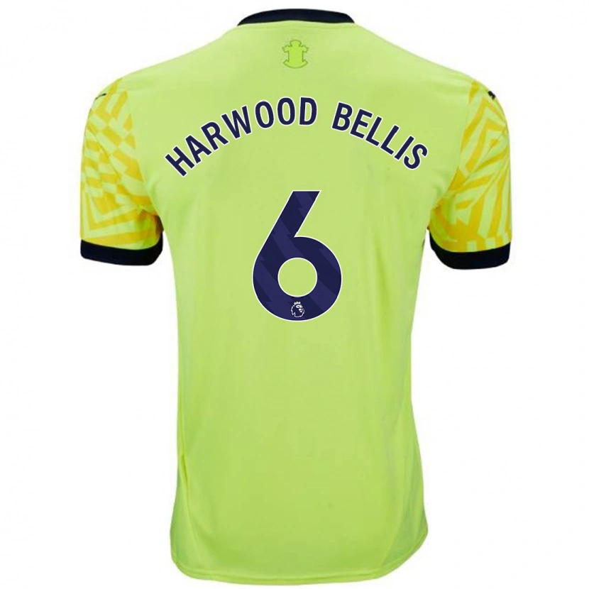 Danxen Homme Maillot Taylor Harwood-Bellis #6 Jaune Tenues Extérieur 2024/25 T-Shirt