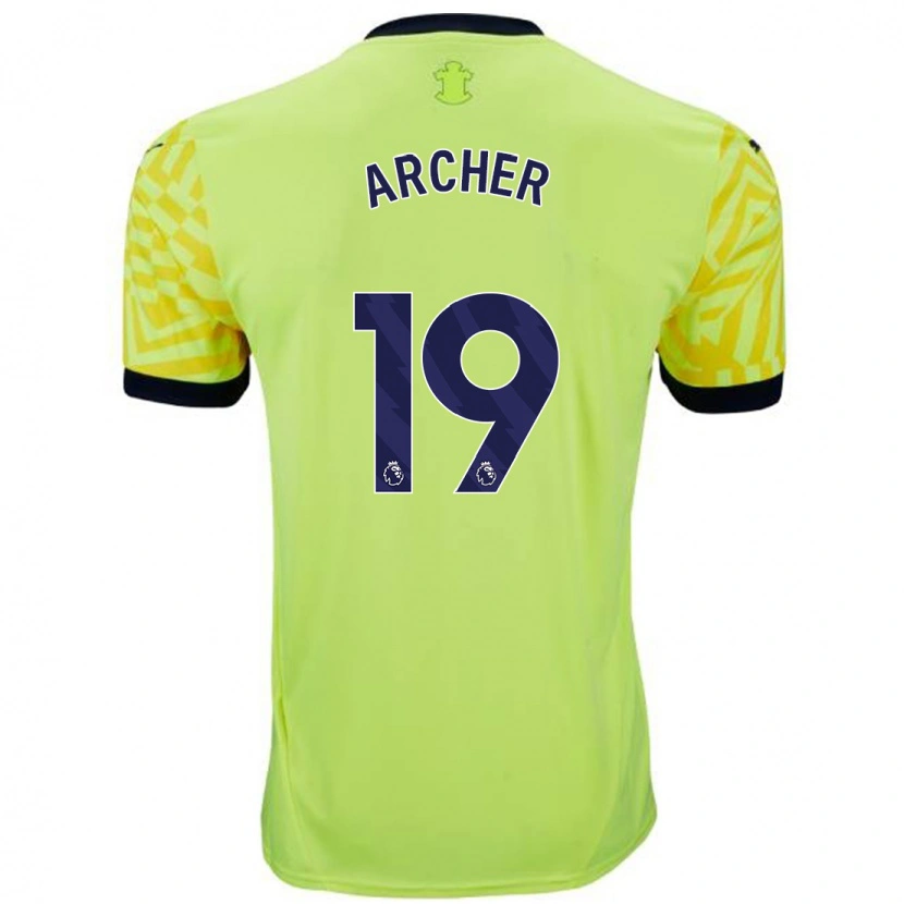 Danxen Homme Maillot Cameron Archer #19 Jaune Tenues Extérieur 2024/25 T-Shirt