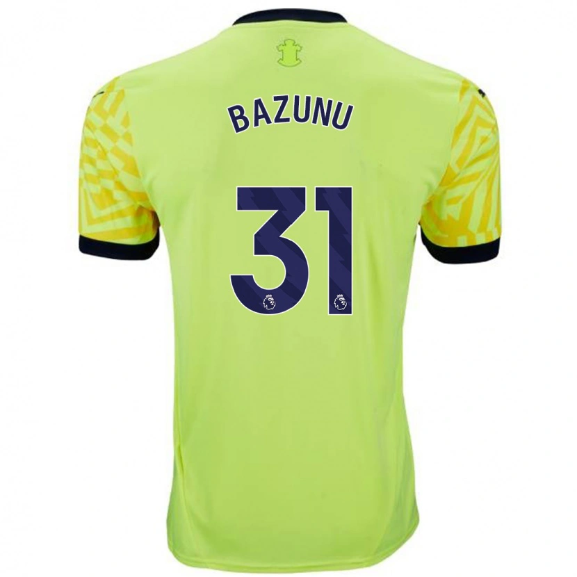 Danxen Homme Maillot Gavin Bazunu #31 Jaune Tenues Extérieur 2024/25 T-Shirt