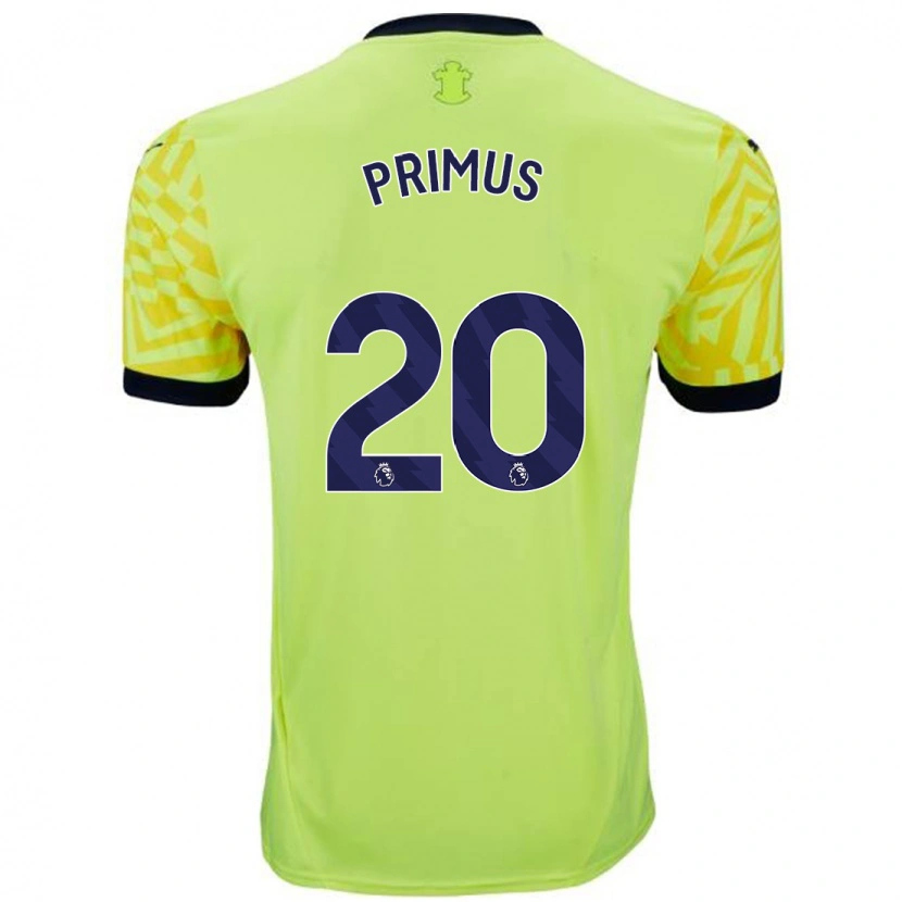 Danxen Homme Maillot Atlanta Primus #20 Jaune Tenues Extérieur 2024/25 T-Shirt