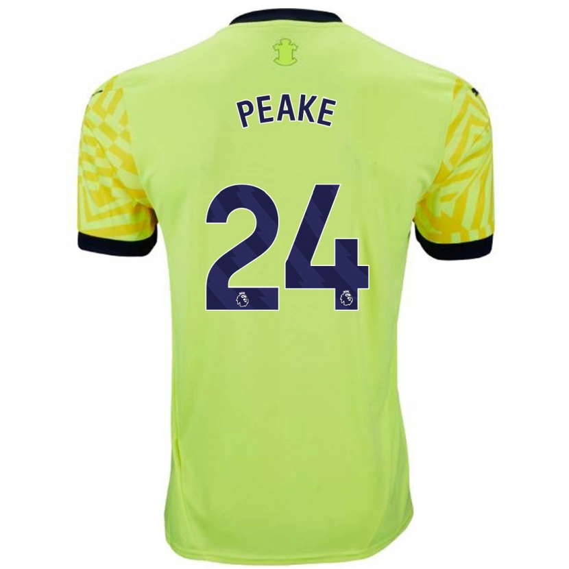 Danxen Homme Maillot Paige Peake #24 Jaune Tenues Extérieur 2024/25 T-Shirt