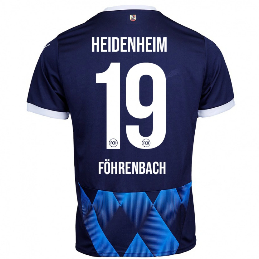 Danxen Homme Maillot Jonas Föhrenbach #19 Bleu Marine Foncé Tenues Extérieur 2024/25 T-Shirt