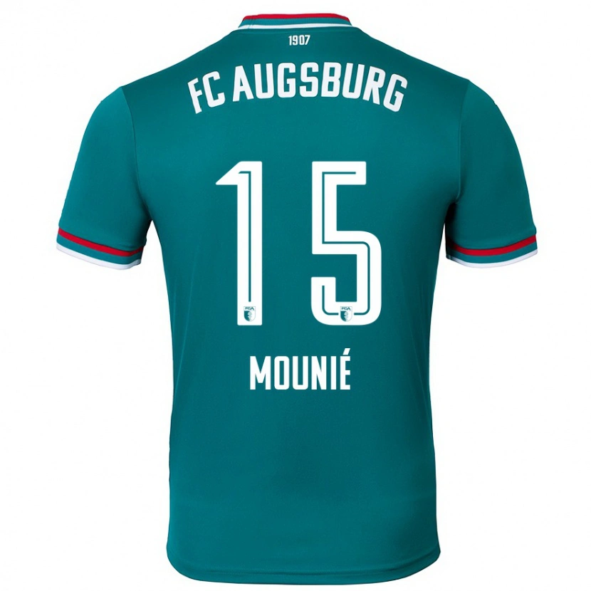 Danxen Homme Maillot Steve Mounié #15 Vert Foncé Tenues Extérieur 2024/25 T-Shirt