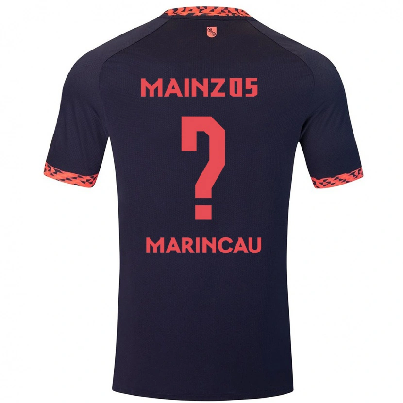 Danxen Homme Maillot Emanuel Marincău #0 Bleu Corail Rouge Tenues Extérieur 2024/25 T-Shirt