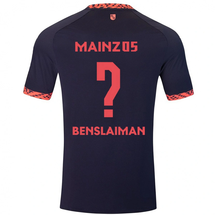 Danxen Homme Maillot Mohamed Benslaiman #0 Bleu Corail Rouge Tenues Extérieur 2024/25 T-Shirt