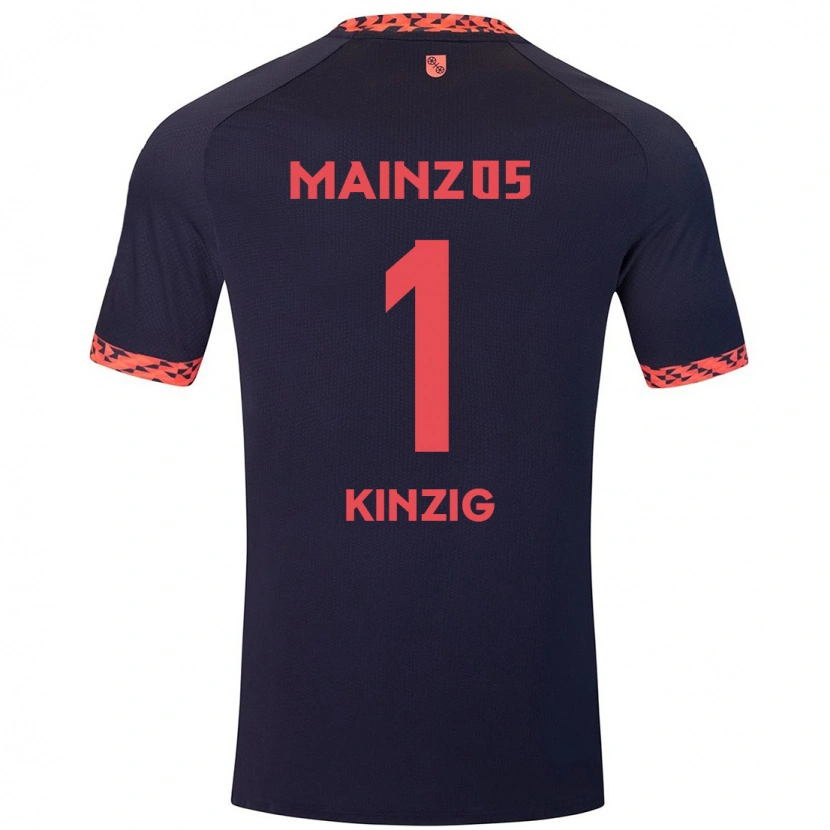 Danxen Homme Maillot Maximilian Kinzig #1 Bleu Corail Rouge Tenues Extérieur 2024/25 T-Shirt