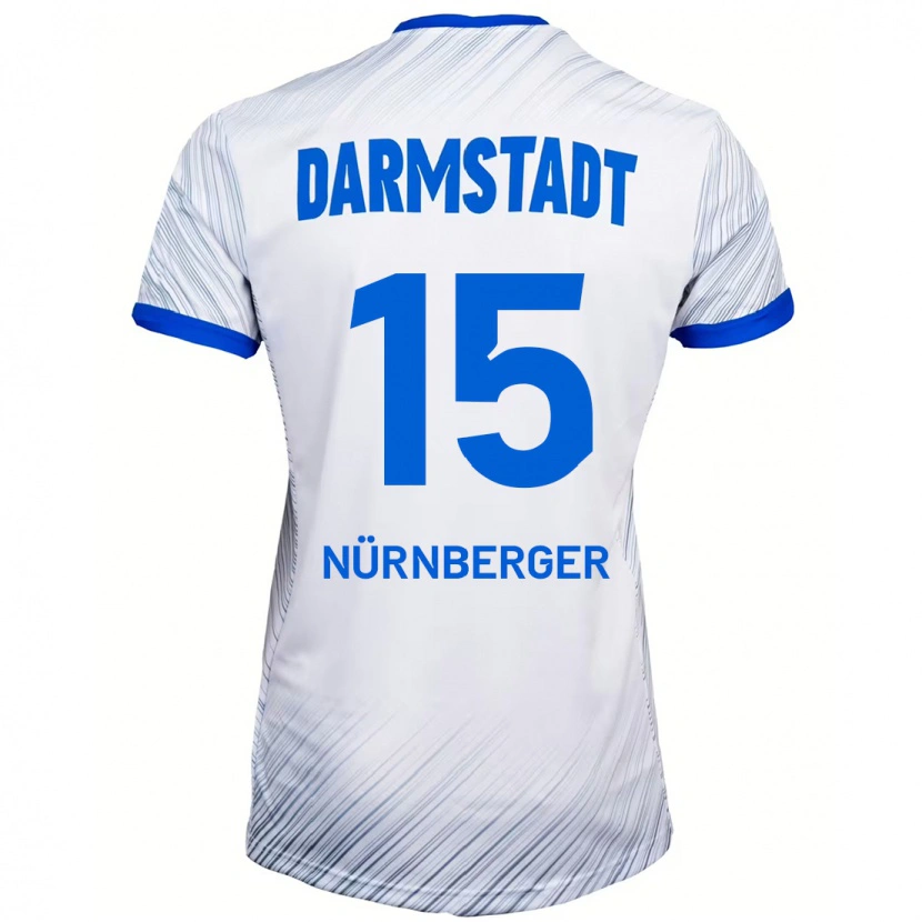 Danxen Homme Maillot Fabian Nürnberger #15 Blanc Bleu Tenues Extérieur 2024/25 T-Shirt