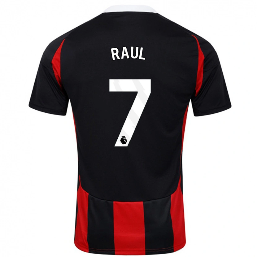 Danxen Homme Maillot Raúl Jiménez #7 Noir Rouge Tenues Extérieur 2024/25 T-Shirt