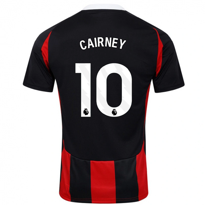 Danxen Homme Maillot Tom Cairney #10 Noir Rouge Tenues Extérieur 2024/25 T-Shirt