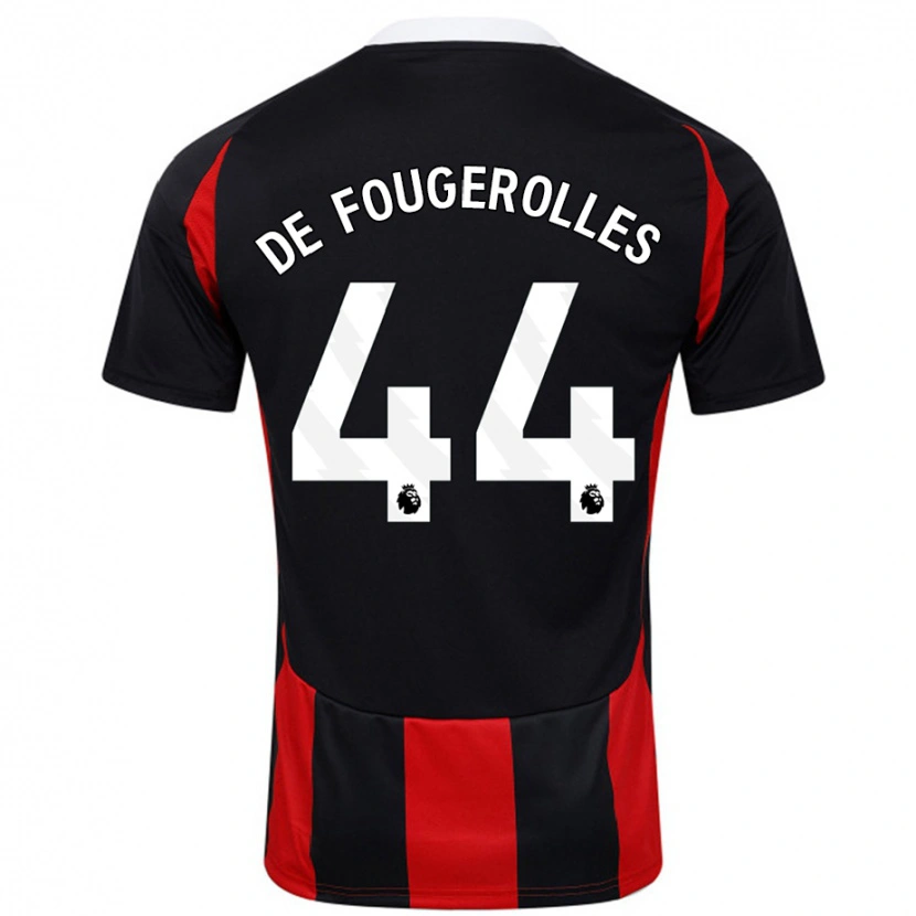 Danxen Homme Maillot Luc De Fougerolles #44 Noir Rouge Tenues Extérieur 2024/25 T-Shirt