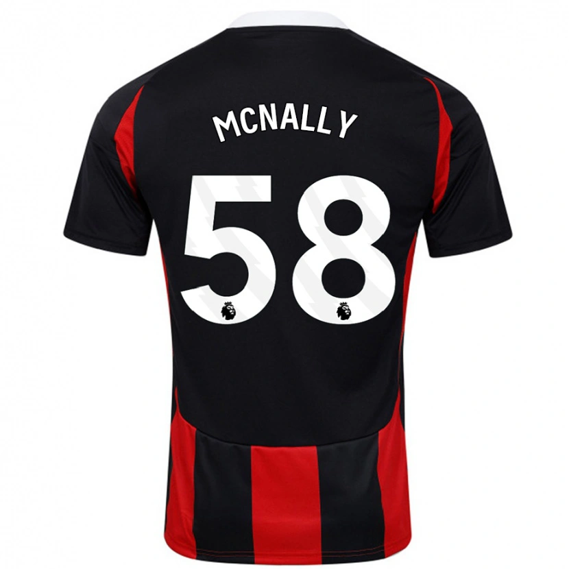 Danxen Homme Maillot Alfie Mcnally #58 Noir Rouge Tenues Extérieur 2024/25 T-Shirt