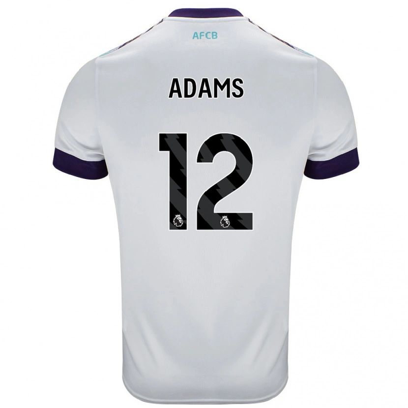 Danxen Homme Maillot Tyler Adams #12 Blanc Vert Violet Tenues Extérieur 2024/25 T-Shirt