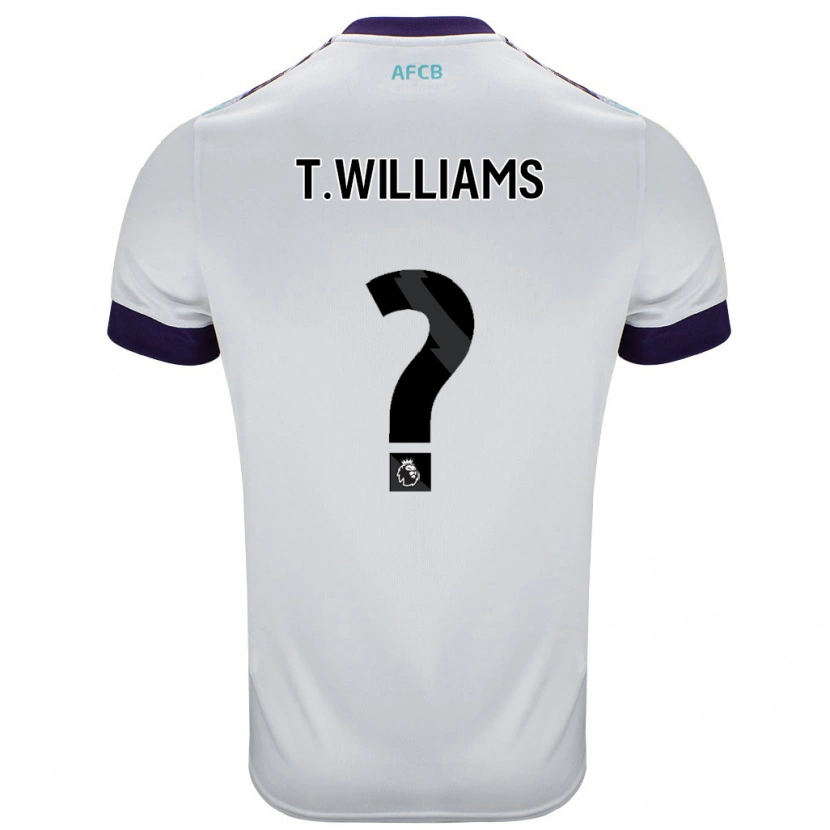 Danxen Homme Maillot Toure Williams #0 Blanc Vert Violet Tenues Extérieur 2024/25 T-Shirt