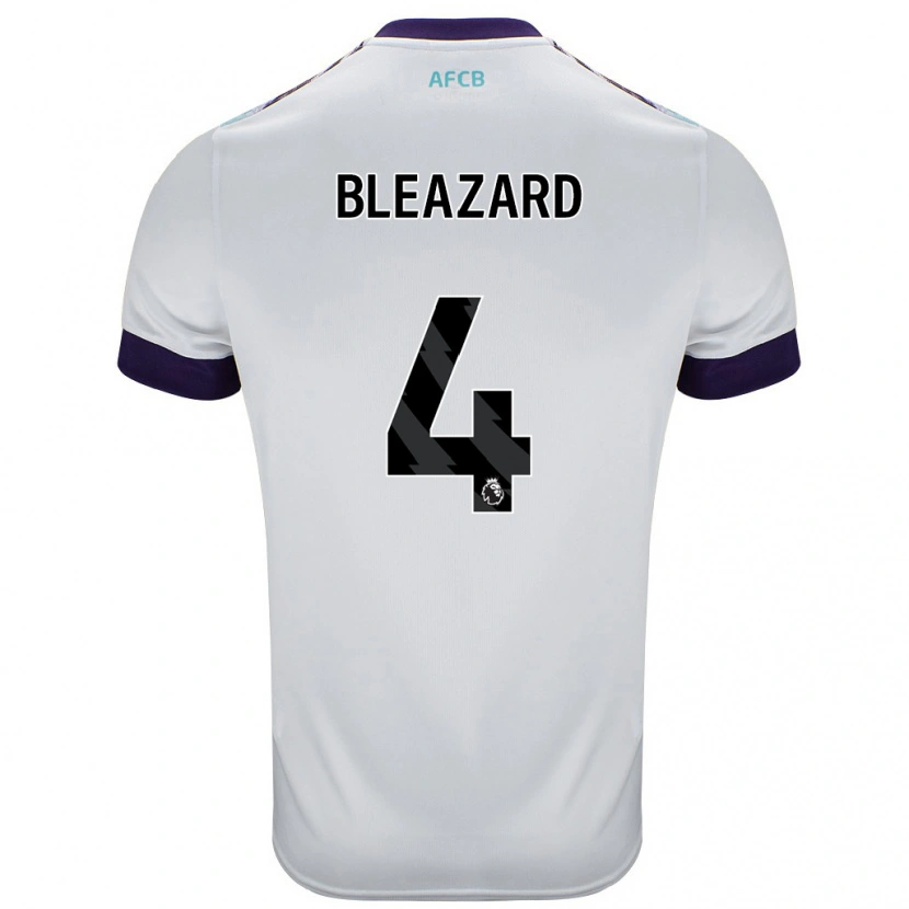 Danxen Homme Maillot Helen Bleazard #4 Blanc Vert Violet Tenues Extérieur 2024/25 T-Shirt