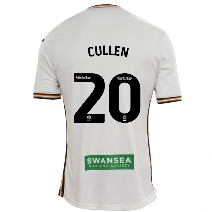 Danxen Femme Maillot Liam Cullen #20 Blanc Tenues Domicile 2024/25 T-Shirt